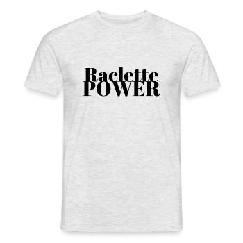 Lustiges T-Shirt| Raclette Power - Männer T-Shirt - Grau meliert - Vorne - AI Model Male 178 dark (178cm)