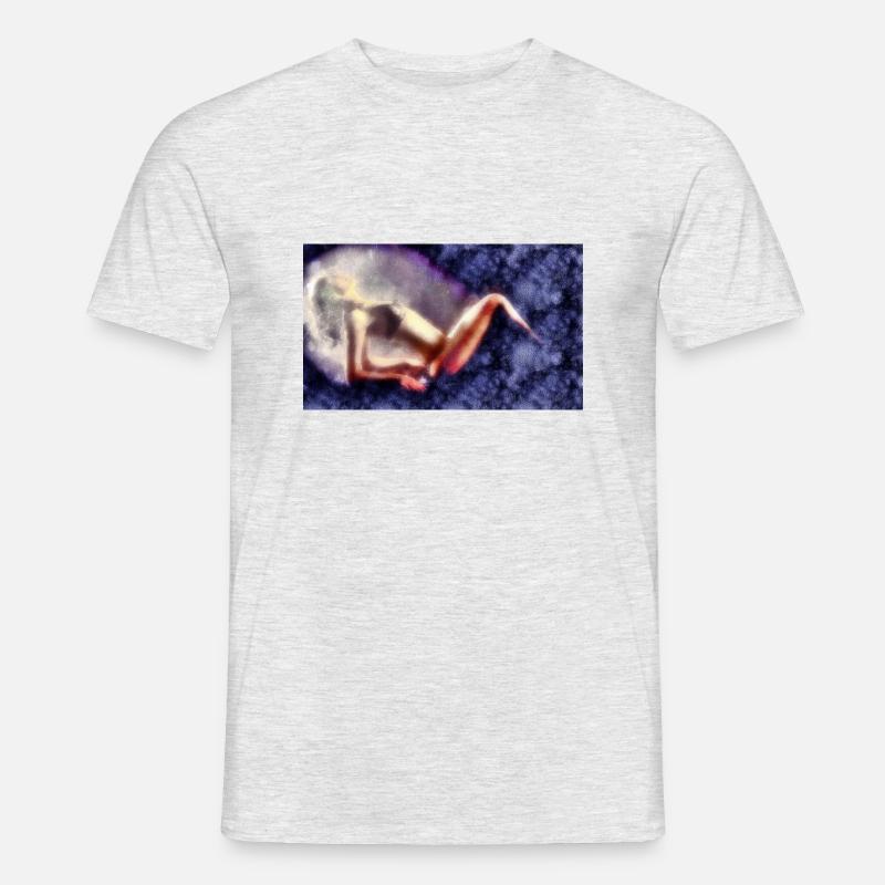 Mädchen Regen - Männer T-Shirt - Grau meliert