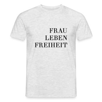 Frau Leben Freiheit Iran - Männer T-Shirt - Grau meliert - Vorne - AI Model Male 178 dark (178cm)
