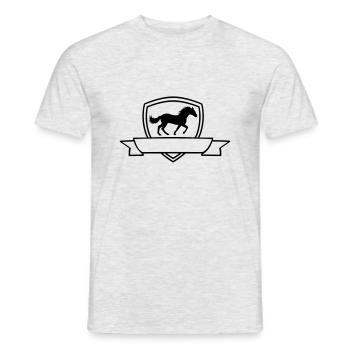 Horse Banner Coat of Arms Shield - Men's T-Shirt - heather grey - Front - AI Model Male 178 dark (178cm)