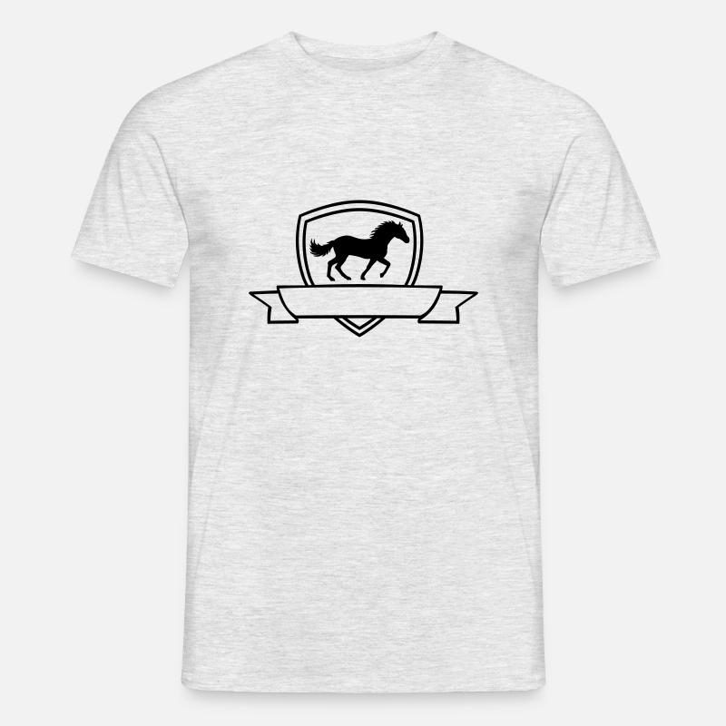 Pferd Banner Wappen Schild - Männer T-Shirt - Grau meliert