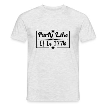 Faire la fête comme c’est 1776 - T-shirt homme - gris chiné - Devant - AI Model Male 178 dark (178cm)