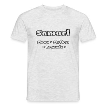 Samuel - der Mann, der Mythos, die Legende - Männer T-Shirt - Grau meliert - Vorne - AI Model Male 178 dark (178cm)