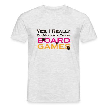 Boardgame Chess Backgammon Game Night - Men's T-Shirt - heather grey - Front - AI Model Male 178 dark (178cm)