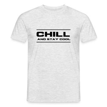 chill and stay cool - Männer T-Shirt - Grau meliert - Vorne - AI Model Male 178 dark (178cm)