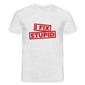I Fix Stupid - First Aid for Medical Professionals - Men's T-Shirt - heather grey - Front - AI Model Male 178 dark (178cm)