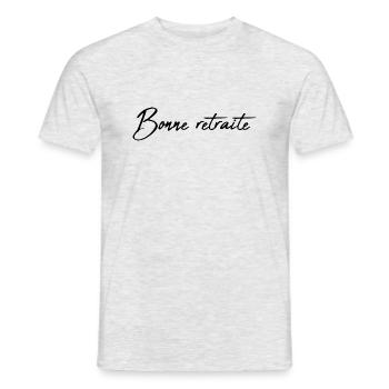 RETRAITE. RETRAITE. RETRAITEE. BONNE RETRAITE - T-shirt homme - gris chiné - Devant - AI Model Male 178 dark (178cm)