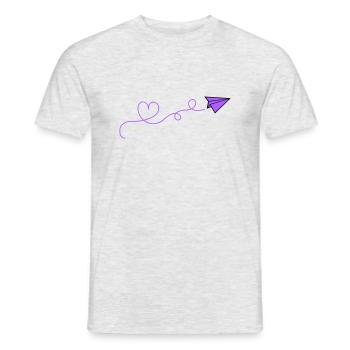 papierflieger herz - Männer T-Shirt - Grau meliert - Vorne - AI Model Male 178 dark (178cm)