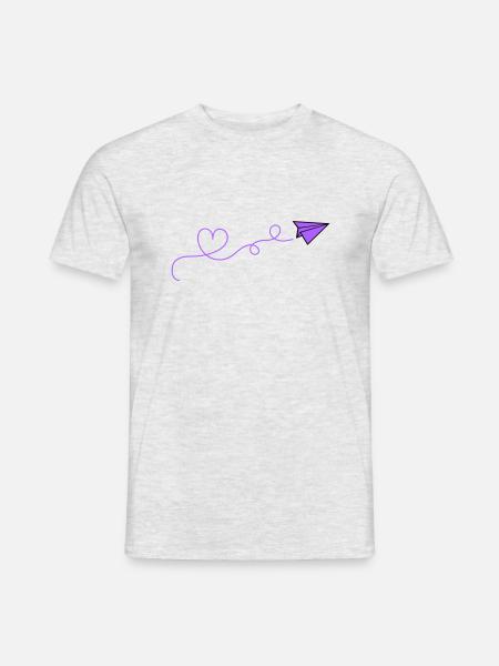 Paper Airplane Heart - Men's T-Shirt - heather grey