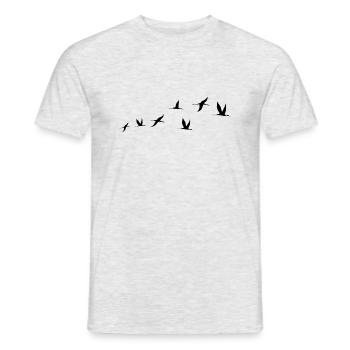Oiseaux migrateurs Oiseau volant vers le sud Hiver - T-shirt homme - gris chiné - Devant - AI Model Male 178 dark (178cm)