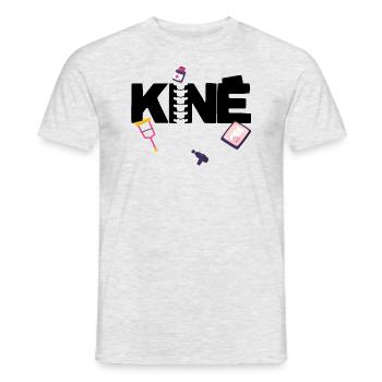 Kiné Cadeau pour Masseur Kinésithérapeute - T-shirt homme - gris chiné - Devant - AI Model Male 178 dark (178cm)