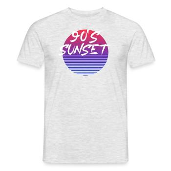 Cadeau vintage "90's sunset" - T-shirt homme - gris chiné - Devant - AI Model Male 178 dark (178cm)