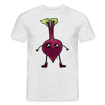 Rote Beet Gemüse Vitamine Ernte Garten Bio - Männer T-Shirt - Grau meliert - Vorne - AI Model Male 178 dark (178cm)