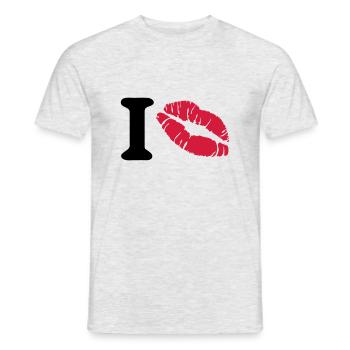 i love - Männer T-Shirt - Grau meliert - Vorne - AI Model Male 178 dark (178cm)
