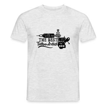 Tattoo / Tätowierung: The Best Tattoo-Artist - Männer T-Shirt - Grau meliert - Vorne - AI Model Male 178 dark (178cm)