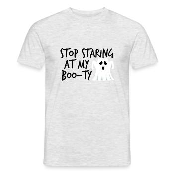 Halloween: Cessez de regarder fixement à My Boo-Ty - T-shirt homme - gris chiné - Devant - AI Model Male 178 dark (178cm)