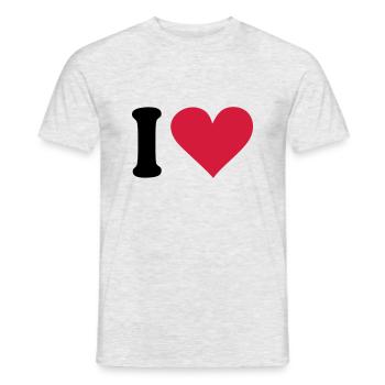 I - love - Männer T-Shirt - Grau meliert - Vorne - AI Model Male 178 dark (178cm)