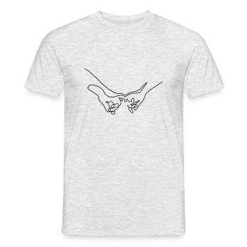 Tenir la main - T-shirt homme - gris chiné - Devant - AI Model Male 178 dark (178cm)