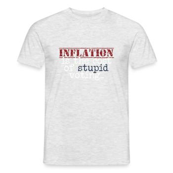 L’inflation est causée par une provocation électorale stupide - T-shirt homme - gris chiné - Devant - AI Model Male 178 dark (178cm)