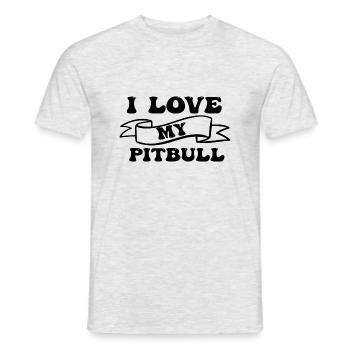 I love my Pitbull - Männer T-Shirt - Grau meliert - Vorne - AI Model Male 178 dark (178cm)