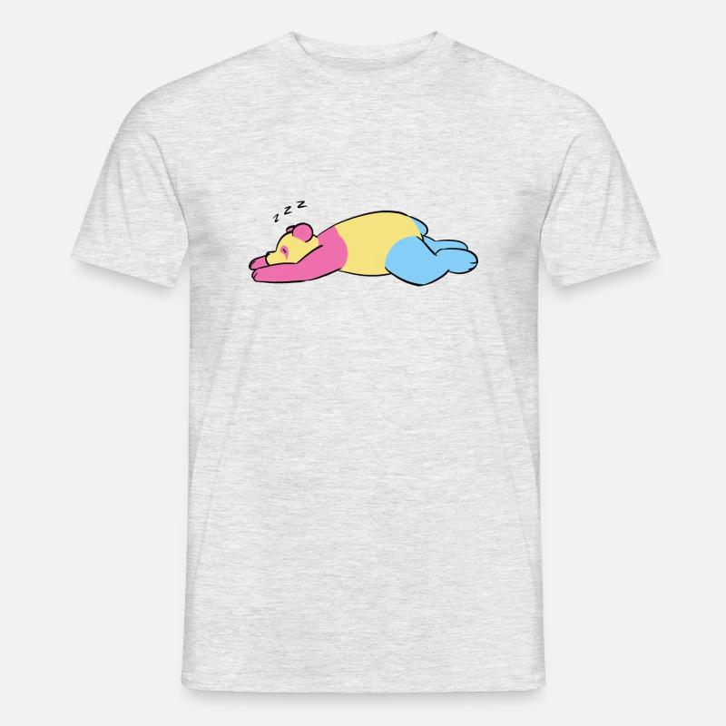 Schlafender Panda - Männer T-Shirt - Grau meliert