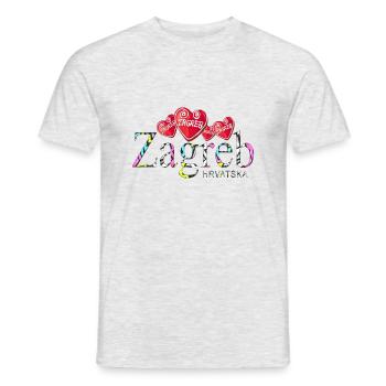 Kroatien hrvatska kroatien hrv reisen europa zagreb - Männer T-Shirt - Grau meliert - Vorne - AI Model Male 178 dark (178cm)