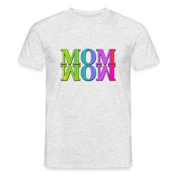 Mama Mom Wow Mothers Day Funny Cute Family Mother - Men's T-Shirt - heather grey - Front - AI Model Male 178 dark (178cm)