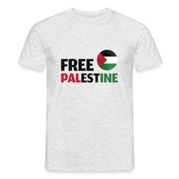 Free Palestine Flagge Kreis - Männer T-Shirt - Grau meliert - Vorne - AI Model Male 178 dark (178cm)