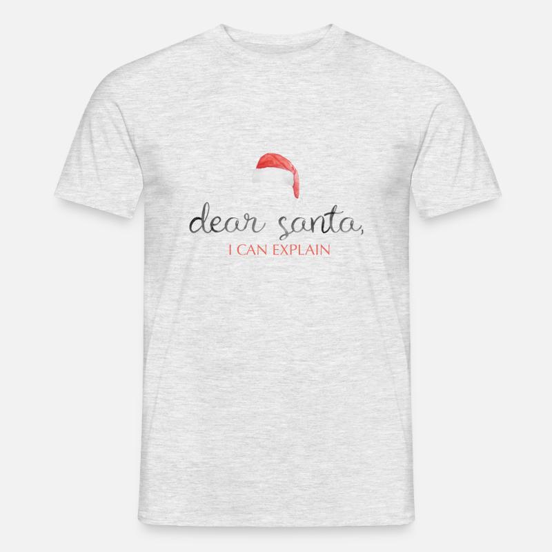 dear santa i can explain - Männer T-Shirt - Grau meliert