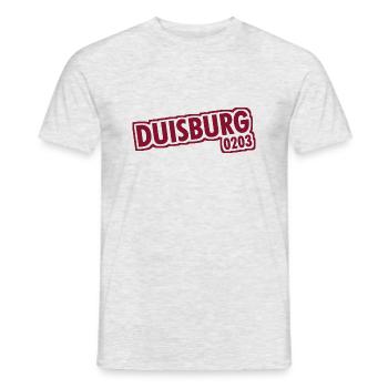Duisburg - 0203 - Phone Code - NRW - Ruhrpott - Men's T-Shirt - heather grey - Front - AI Model Male 178 dark (178cm)