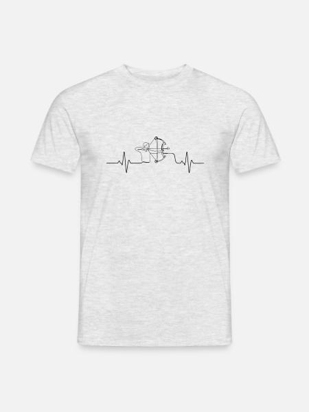 Herz für Compound - Männer T-Shirt - Grau meliert