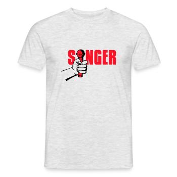 singer - Männer T-Shirt - Grau meliert - Vorne - AI Model Male 178 dark (178cm)