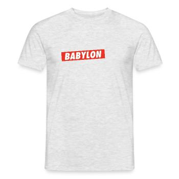 Babylon Down Rasta Reggae Rastafari One Love Roots - Männer T-Shirt - Grau meliert - Vorne - AI Model Male 178 dark (178cm)