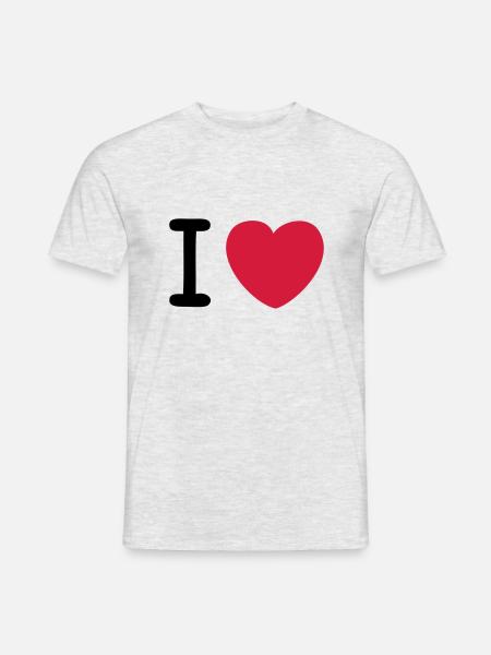 I love Original - Männer T-Shirt - Grau meliert
