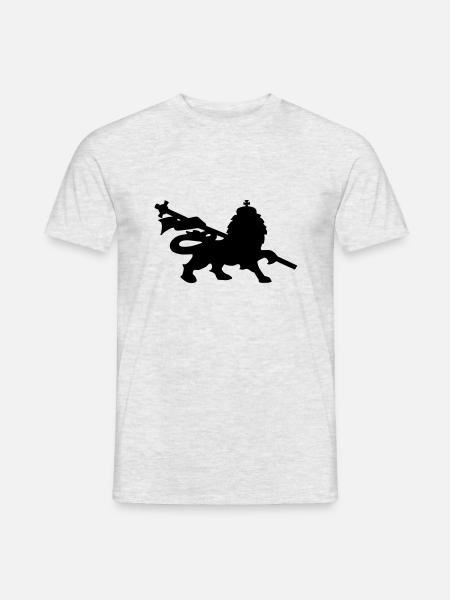 Löwe lion rasta dub music king fun symbol - Männer T-Shirt - Grau meliert