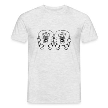 crew team couple 2 amis branleur duo baise toi fuc - T-shirt homme - gris chiné - Devant - AI Model Male 178 dark (178cm)