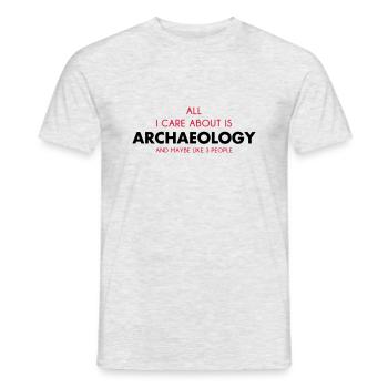 all i care about is archaeology - Men's T-Shirt - heather grey - Front - AI Model Male 178 dark (178cm)