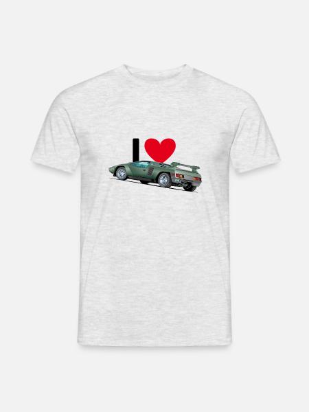 J'aime les voitures de sport 001 - T-shirt homme - gris chiné