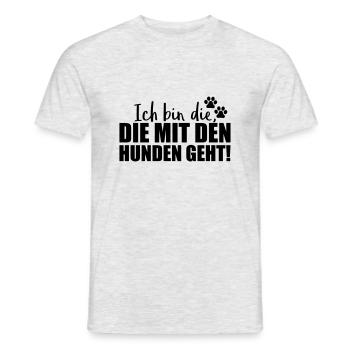ich bin die hunden geht design - Männer T-Shirt - Grau meliert - Vorne - AI Model Male 178 dark (178cm)