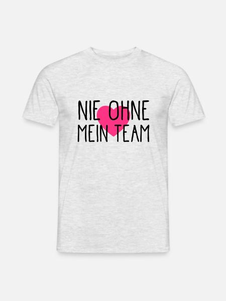 nie ohne mein team herz - Männer T-Shirt - Grau meliert
