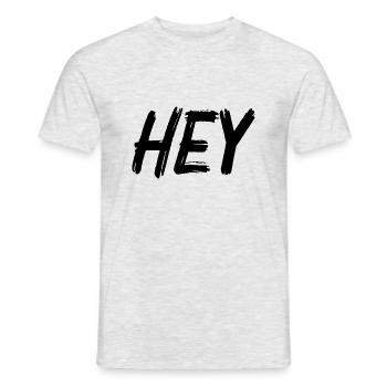 Hey - Men's T-Shirt - heather grey - Front - AI Model Male 178 dark (178cm)