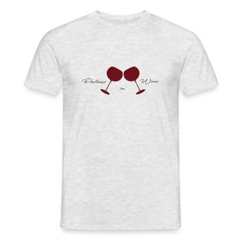 Partner in Wine Gift Idea Wine Lovers - Men's T-Shirt - heather grey - Front - AI Model Male 178 dark (178cm)