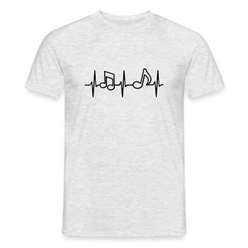 Heartbeat Music Note Notes de musique ECG - T-shirt homme - gris chiné - Devant - AI Model Male 178 dark (178cm)