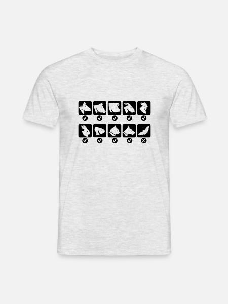 Tiere Checkbox - Männer T-Shirt - Grau meliert