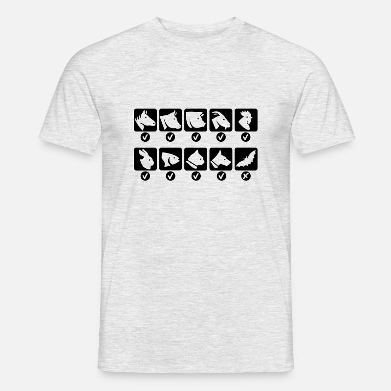 Tiere Checkbox - Männer T-Shirt - Grau meliert