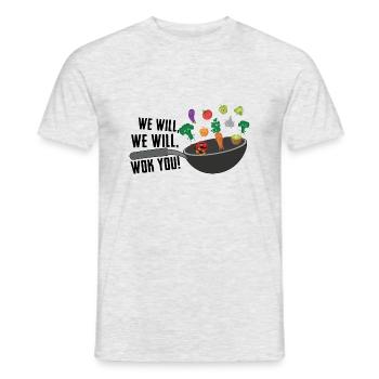 Nous allons, nous allons, vous wok! - T-shirt homme - gris chiné - Devant - AI Model Male 178 dark (178cm)
