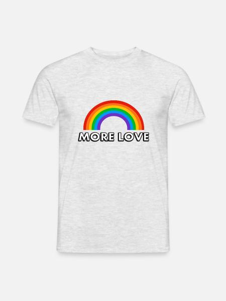 Regenbogen Mehr Liebe - Männer T-Shirt - Grau meliert