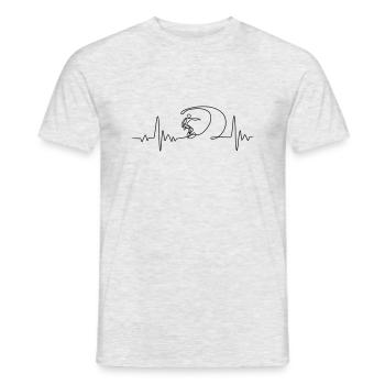 Herzschlag Surfing - Männer T-Shirt - Grau meliert - Vorne - AI Model Male 178 dark (178cm)