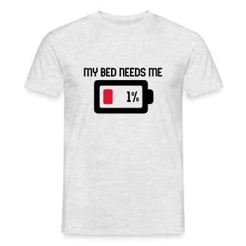 My Bed needs me - Männer T-Shirt - Grau meliert - Vorne - AI Model Male 178 dark (178cm)