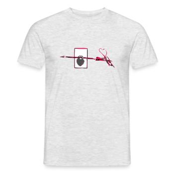 Mon coeur et ta flêche - T-shirt homme - gris chiné - Devant - AI Model Male 178 dark (178cm)
